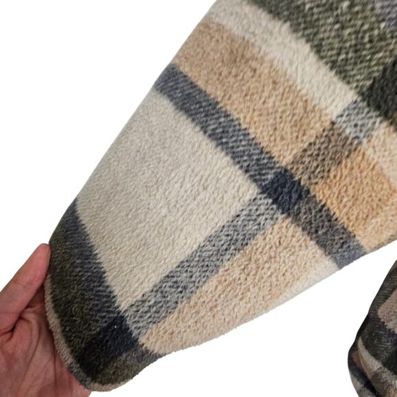 American Eagle Womens Oversized Flannel Chore Coat Barn Jacket XXL Sherpa Lined - Picture 5 of 10